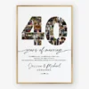 40th Anniversary Photo Collage Template custom Canva design
