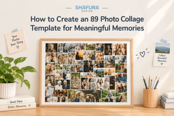 89 photo collage template with center photo 89 photo collage template in Canva Portrait 89 photo collage template Editable 89 photo memory collage