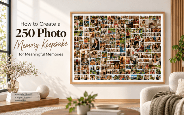 250 Photo Memory Keepsake Template with creative photo collage layout design for preserving meaningful memories and personalized wall decoration. 250 Photo Memory Poster Template featuring a professional grid collage design for family moments, special occasions, and memorable keepsakes. 250 Photo Collage Keepsake Template with organized photo arrangement design for creating a beautiful personalized memory display.