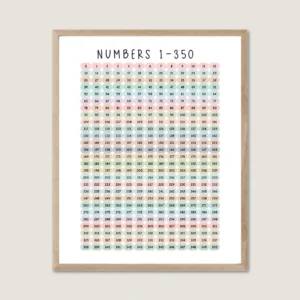 Number Chart 1-350 math printable