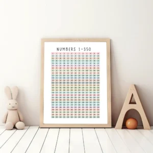 Printable number chart for math learning