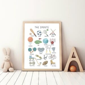 Soccer baseball football wall art