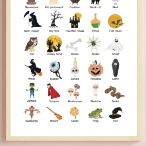 Alphabet poster for Halloween learning