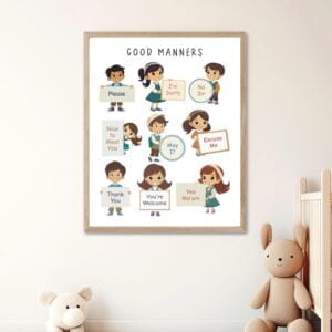 Alternative view of Good Manners Poster, Good Behavior Classroom Decor (Digital Download)
