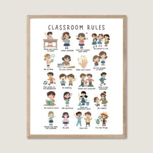 Classroom Rules Poster pastel classroom decor