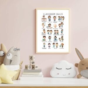 Classroom agreement printable wall art