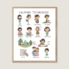 Calming Techniques Poster for toddlers printable coping skills chart