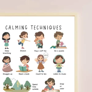 Emotional regulation poster for kids classroom decor