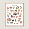 Autumn Learning Poster for kids educational wall art