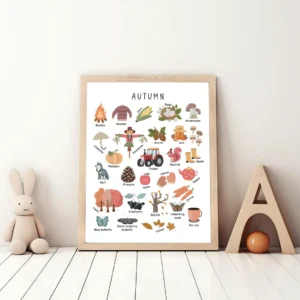 Autumn printable wall art for children's learning