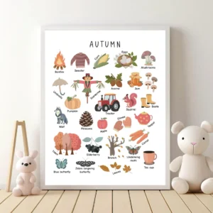 Autumn Learning Poster for homeschool education