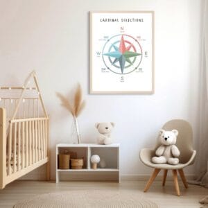 Cardinal Directions Kids Educational Print, Montessori Classroom Decor (Digital Download) - Image 3