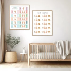 Colorful count to 10 wall art for children's learning space