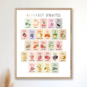 Fruits Alphabet Poster, ABC Nursery Decor, Learning Letters Wall Art, Fruits ABC Printable, Educational Kitchen Poster, Digital Download - Image 10