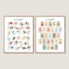 Illustrated ABC Poster educational alphabet wall art for kids