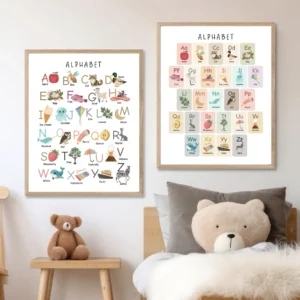 Illustrated ABC Poster for preschool classroom decor