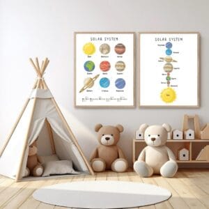 Printable space poster for homeschool learning