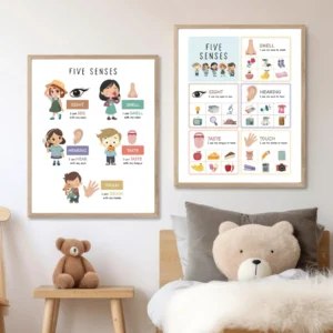 Printable five senses chart for young children