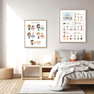 Five Senses Poster for homeschool learning spaces