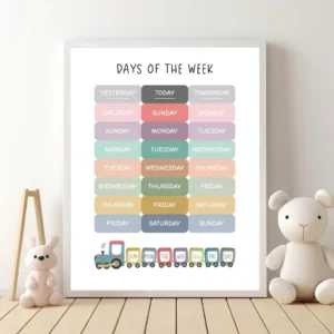 Montessori classroom weekly learning poster
