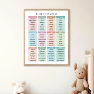 Descriptive Words Poster for English classroom learning