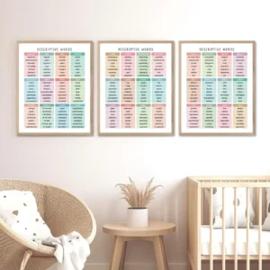Descriptive Words Poster for homeschool English learning