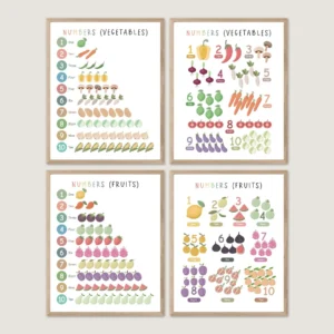 Fruit and Vegetable Numbers Print with numbers 1 to 10