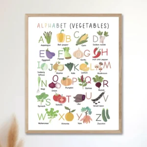 Fruits Vegetables ABC Print for playroom wall decor