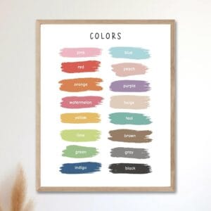Set of 4 color learning posters for homeschool spaces