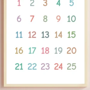 Rainbow counting poster for kids