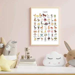 Farm animals homeschool learning decor