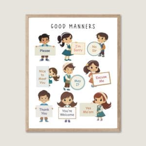 Good Manners Poster educational wall art