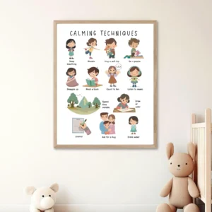 Toddler coping skills chart for calming corner
