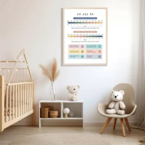 Daily routine and time telling poster