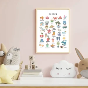 Educational alphabet wall decor for kids room
