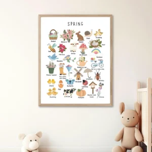 Spring printable wall art for children's learning