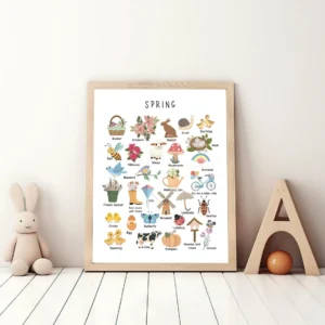 Educational spring wall art for preschool children