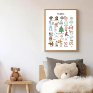 Educational alphabet poster for homeschool