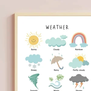 Printable weather chart showing different weather conditions