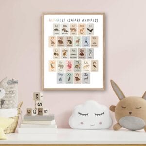 Educational alphabet poster for preschool and kindergarten children