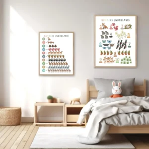 Forest-themed numbers wall art for nursery decor