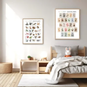 Forest-themed alphabet wall art for nursery decor