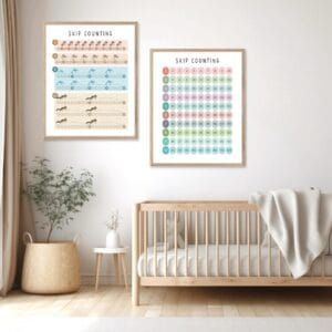Rainbow numbers poster for early learning spaces
