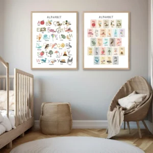 Colorful ABC learning poster for preschool children