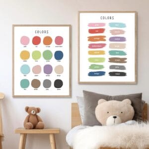 Educational color poster for homeschool learning spaces