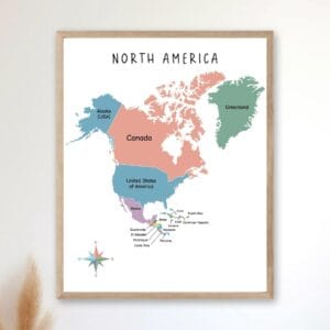 Printable America geography poster for students
