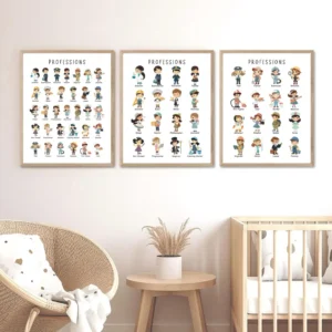 Community helpers educational wall art for kids