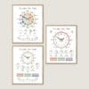 Telling Time Poster with colorful rainbow clock