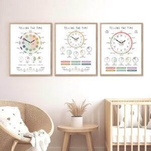 Kids time learning chart for early math education