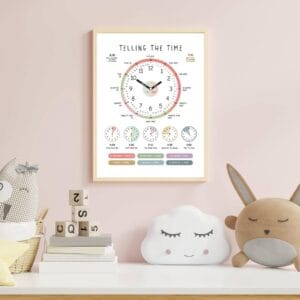 Printable rainbow time chart for children's room